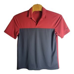 Nike Golf Dri Fit Red/Gray Polo Size Large - Preowned